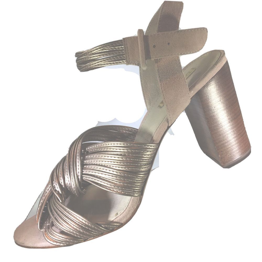 Louise et Cie Women's Kamden Metallic Twist Sandal Rose Gold GG8‎ Size 9.5 M